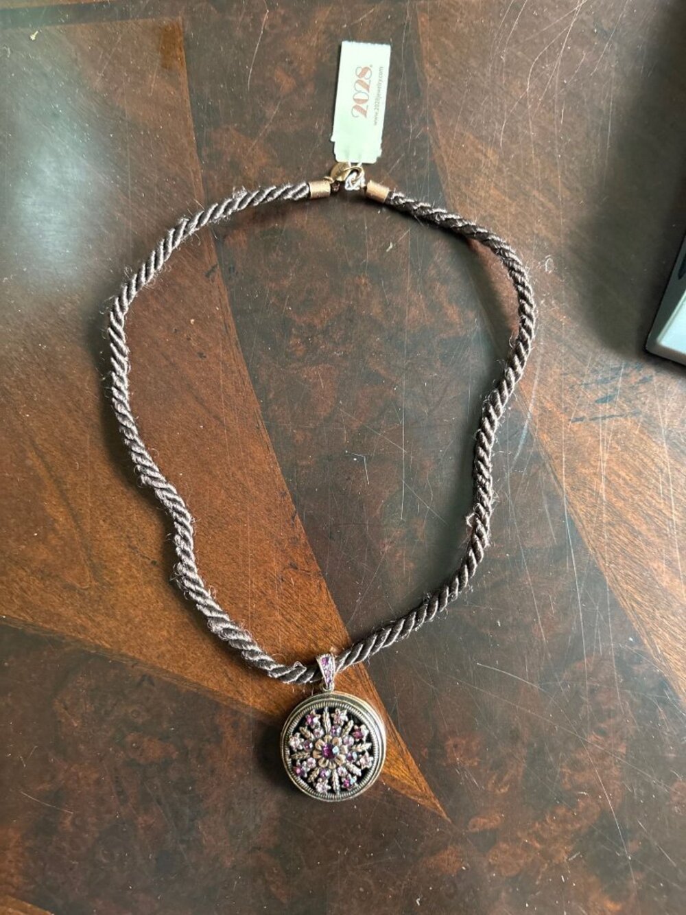 NWT 2028 Jewelry Co. Copper & Purple Rhinestone Locket Cord Necklace – Macy's Ex